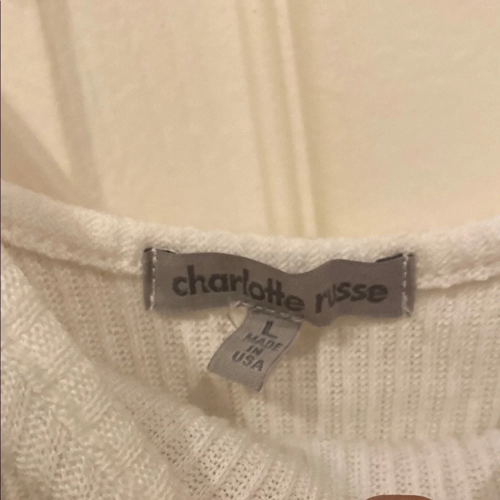 White Cropped Long Sleeve Top - Picture 3 of 6